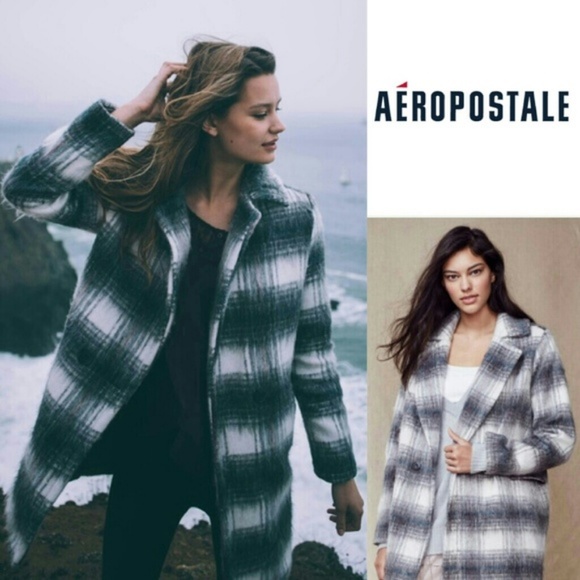 Aeropostale Jackets & Blazers - NWT Aeropostale Tokyo Darling Long Plaid Peacoat